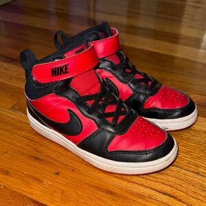 Nike Kids Black and Red High-Top Sneakers